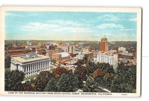 Sacramento California CA Postcard 1915-1930 View of Business Section