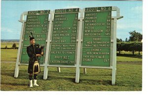 Mileage Chart, Highland Bag Piper, Welcome to Nova Scotia