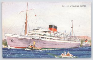 Transportation~RMMV~Athlone Castle~Massive Cruiseship~Little Boats Around~Vtg PC