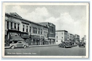 c1940s West Side Square Centerville Iowa IA Unposted Vintage Postcard 