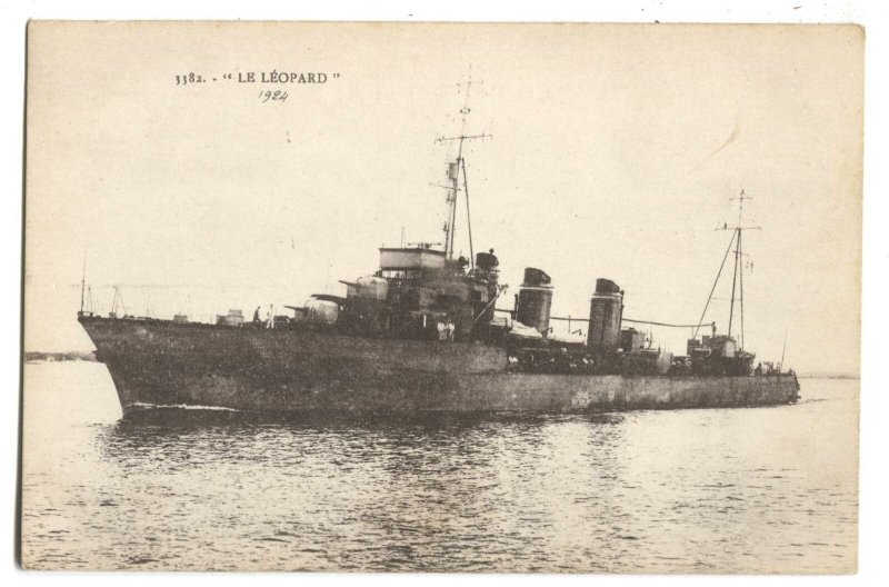 Postcard French Ship Le Leopard 1924