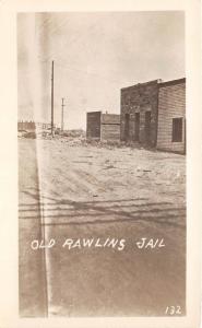 D90/ Rawlins Wyoming Wy Postcard Real Photo RPPC c1940s Old Jail Ealry Image