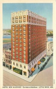 Birdseye Hotel Ben McGehee roadside Postcard Little Rock Arkansas Teich 1274