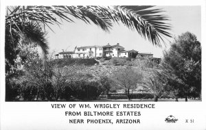 Postcard RPPC Arizona Phoenix View Wrigley Residence Biltmore Frasher 23-3729