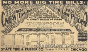 Advertising State Tire & Rubber Co., Chicago, Illinois, IL USA 1931 