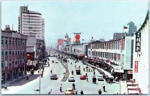 VINTAGE POSTCARD A BUSY TAIPEI TAIWAN STREET SCENE c. 1960s