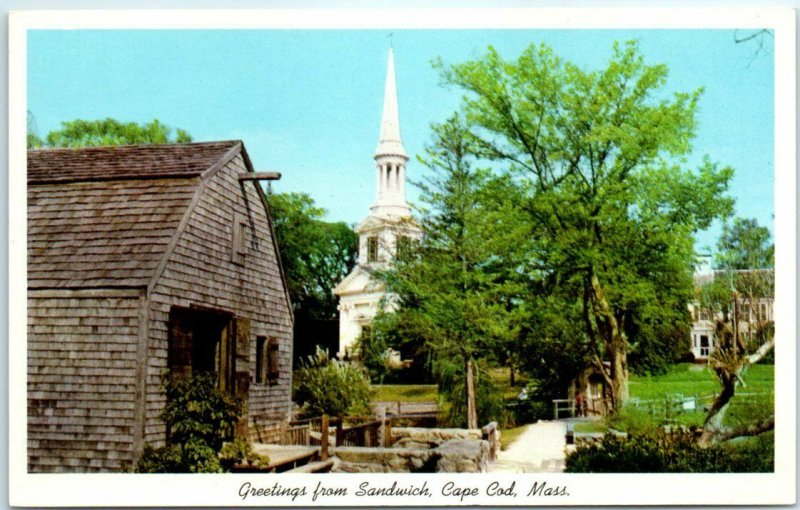 Postcard - Greetings from Sandwich, Cape Cod, Massachusetts