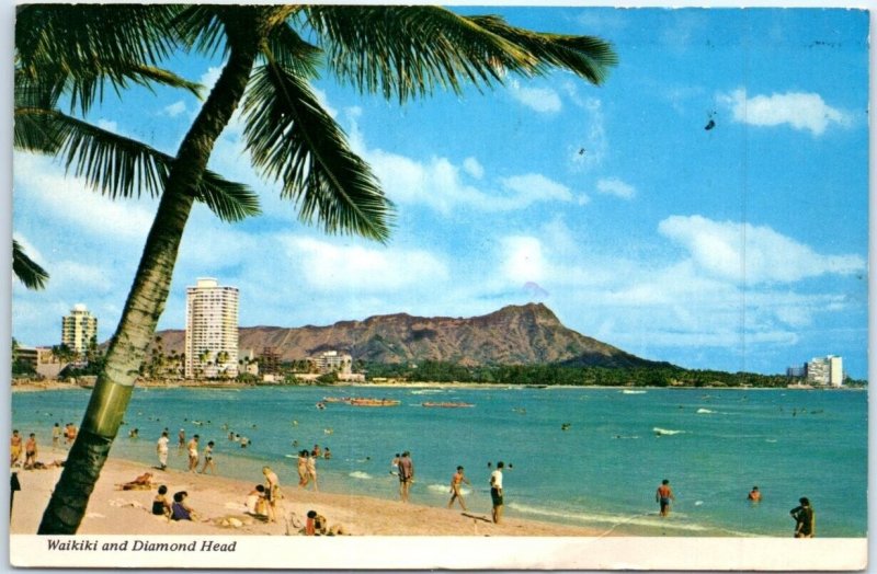 Postcard - Waikiki and Diamond Head, Hawaii, USA