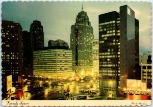 Postcard - Kennedy Square - Detroit, Michigan