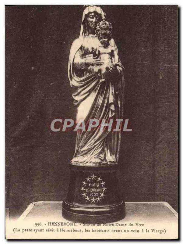 Old Postcard Hennebont Statue Of Our Lady Of The plague is rife Vow Vow was a...