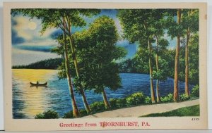 Pennsylvania Greetings from Thornhurst Pa 1939 to Lykens Pa Postcard P15