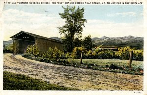 VT - Stowe. The West Branch Covered Bridge.  *RPO- St Albans & Boston Railroad