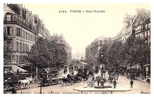 France Paris    Rue Royale , Horse trolley