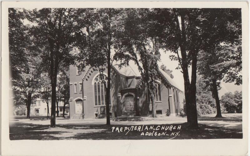 New York NY Real Photo RPPC Postcard 1941 ADDISON Presbyterian Church 