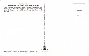 Postcard ME Saddleback Mountain Autumn Foliage Rangeley Lakes