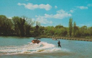 Water Ski-ing Skiing At St Osyth Nr Clacton Essex Rare 1970s Postcard