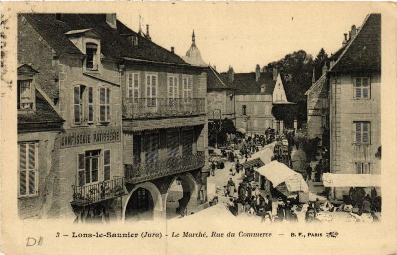 CPA AK LONS le SAUNIER Le Marché - Rue du Commerce (447336)