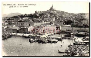 Old Postcard Marseille Basin Carenage and Nd Guard