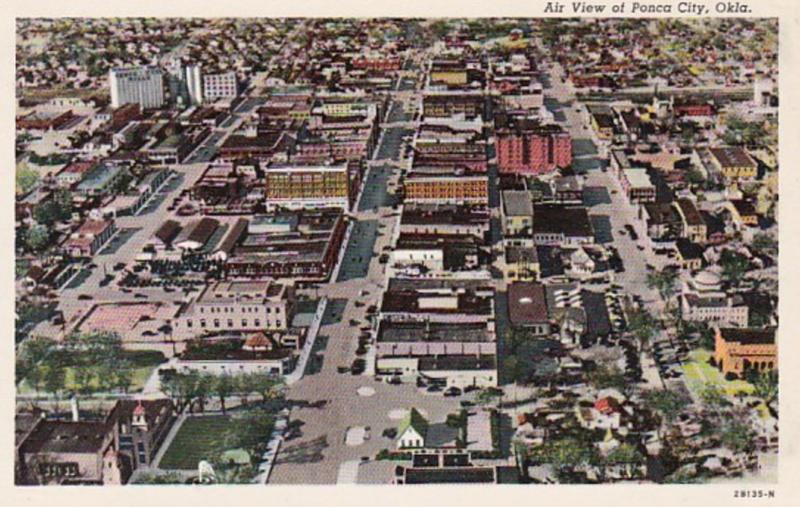 Oklahoma Ponca City Aerial View Curteich