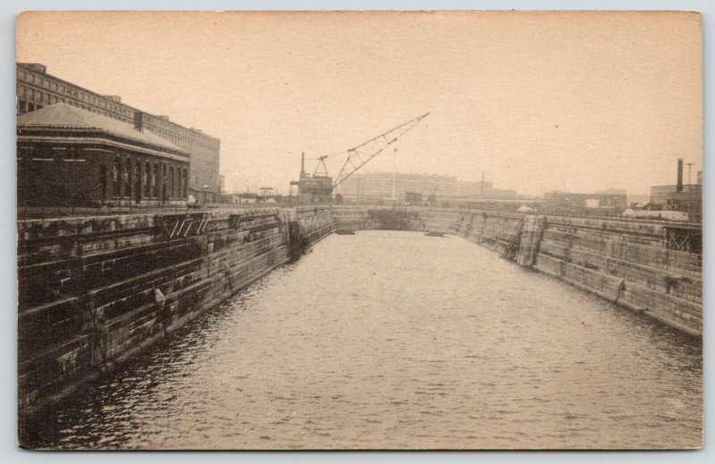 Boston Massachusetts~Ship & Sail~Save A Day~Drydock~Bldg w/9 Arch Windows~Crane~ 