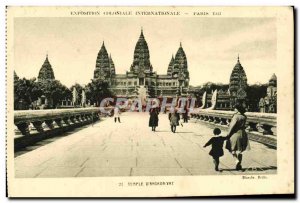 Old Postcard Exposition Coloniale Internationale Paris 1931 Temple of Wat & #...
