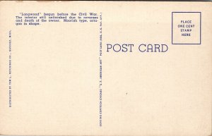 Vtg Natchez Mississippi MS Longwood Antebellum Octagonal Mansion 1930s Postcard