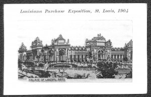 ST. LOUIS WORLD'S FAIR LIBERAL ART PALACE EXPO SILK INSERT NOVELTY POSTCARD 1904