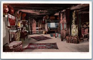 GRAND CANYON ARIZONA UPSTAIRS ROOM INDIAN HOPI HOUSE ANTIQUE UNDIVIDED POSTCARD