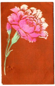 Flower, Silkscreen, Embossed Vintage Greeting, Used 1910 Nova Scotia