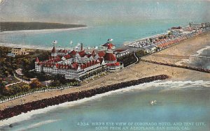 Coronado Hotel and Tent City Scene from an Aeroplane San Diego California  