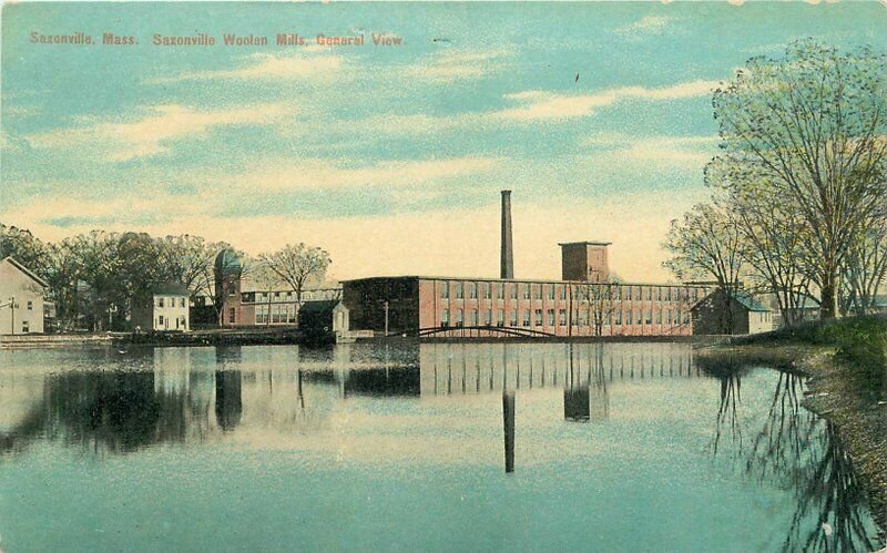 Massachusetts Saxonville Woolen Mills Central View Leighton  Postcard 22-4114 