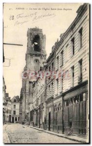 Old Postcard Army Arras The Tower of The Church of Saint John the Baptist