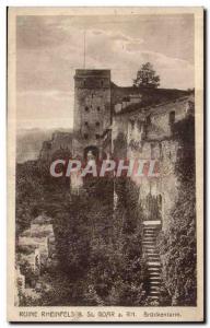 Old Postcard Ruin Rheinfels St Goar has Rh b Brückenturm