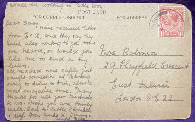 England Black Rock Brighton posted 1925