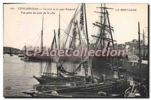 Old Postcard Brittany Concarneau Port and Pier Peneroff View from the Bridge ...