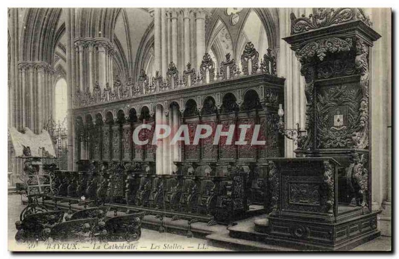 Old Postcard Bayeux Cathedral The Stalls