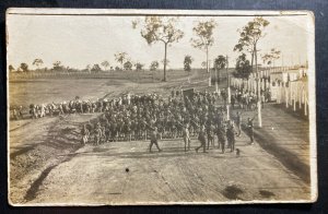 Mint Australia Postcard RPPC WWI Australian Troops Soldiers Formation