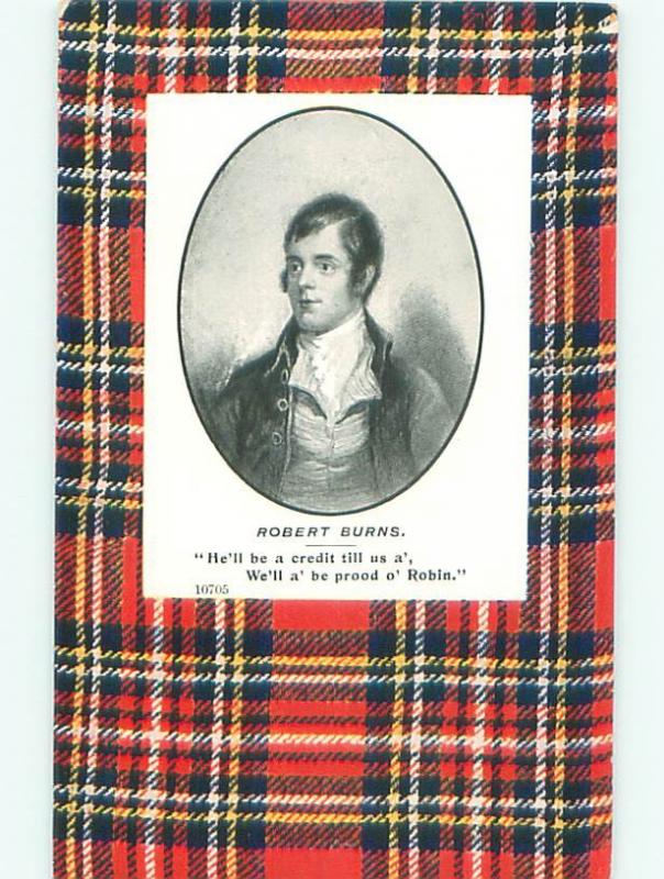 Pre-Linen ROBERT BURNS - FAMOUS WRITER FROM SCOTLAND UK AC4557