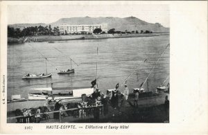 PC EGYPT, HAUTE EGYPTE, ELÃFANTINE ET SAVOY HOTEL, Vintage Postcard (b39492)