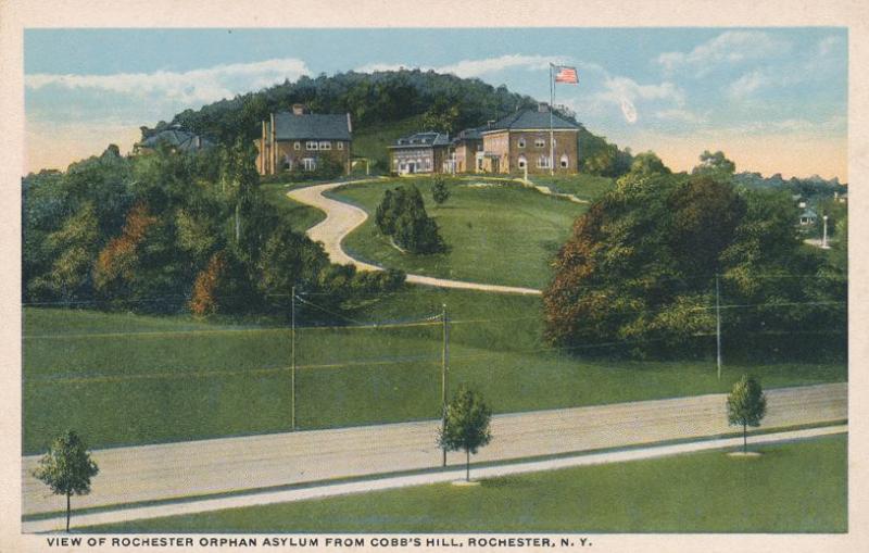 Orphan Asylum from Cobb's Hill on Pinnacle Hill, Rochester, New York - WB