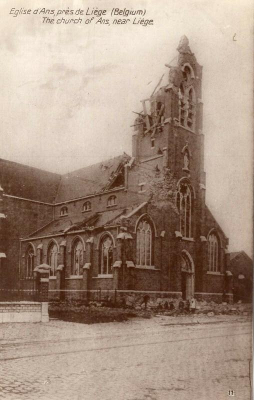 Belgium Eglise d'Ans pres de Liege Bombardement WW1 01.41