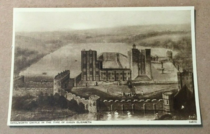 VINTAGE UNUSED PHOTO POSTCARD KENILWORTH CASTLE - TIME OF QUEEN ELIZABETH UK