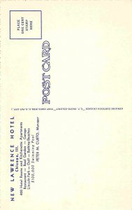 New Lawrence Hotel Chicago Illinois linen postcard