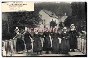 Old Postcard Folklore Auvergne A merry band