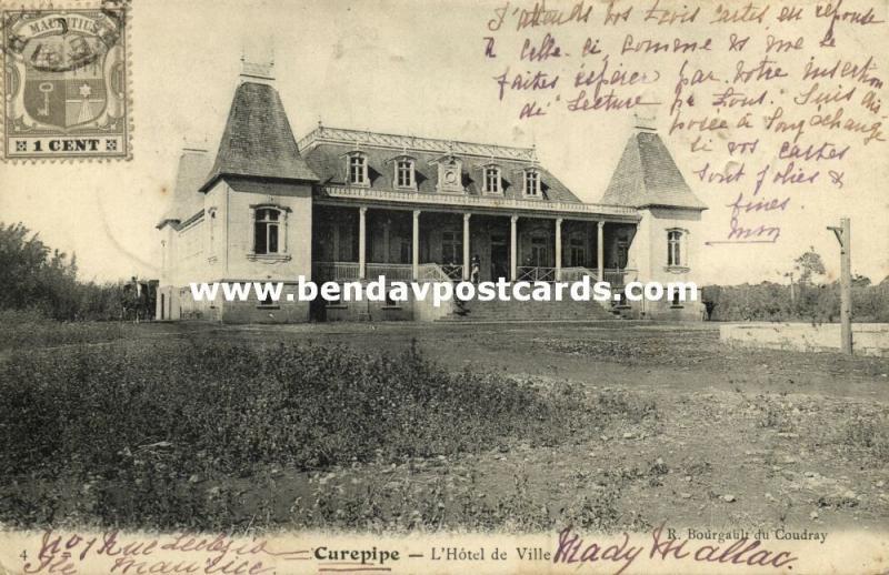 mauritius maurice, CUREPIPE, Hôtel de Ville, Town Hall (1904)