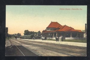 DANVILLE KENTUCKY RAILROAD DEPOT TRAIN STATION 1908 KY. VINTAGE POSTCARD