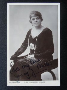 English Actress MISS JEANETTE MILLER Autographed - Old RP Postcard by J. Beagle