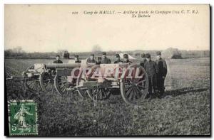 Postcard Old Army Camp Mailly Artillery Battery In Campaign