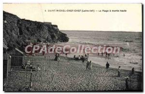 Postcard Old Saint Michel Chef Chef The Beach At high Maree