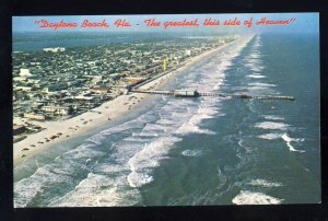 Daytona Beach, Florida/FL Postcard, Spectacular Aerial View Of Beach & Pier